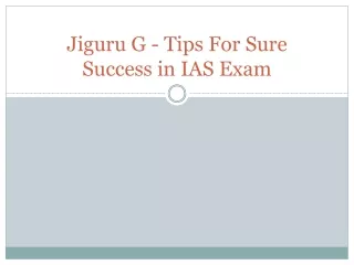 Jiguru G - Tips For Sure Success in IAS Exam