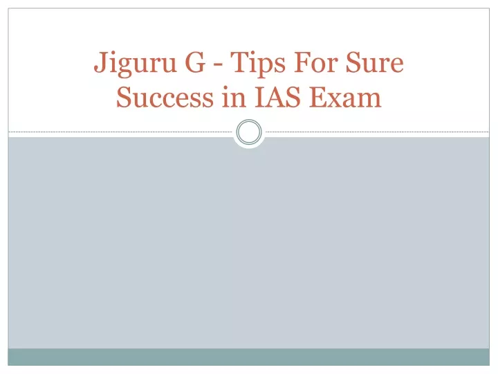 jiguru g tips for sure success in ias exam