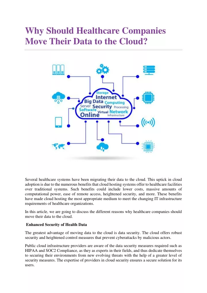 why should healthcare companies move their data