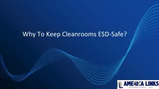 why to keep cleanrooms esd safe