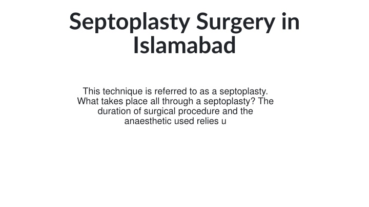 septoplasty surgery in islamabad