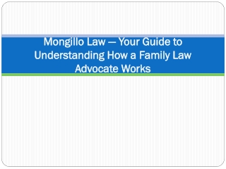 Mongillo Law — Your Guide to Understanding How a Family Law Advocate Works