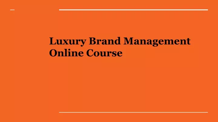 luxury brand management online course