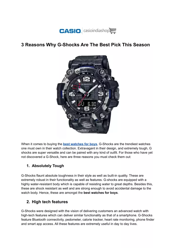 3 reasons why g shocks are the best pick this