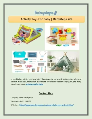 Activity Toys For Baby | Babysteps.site