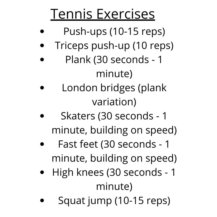 tennis exercises