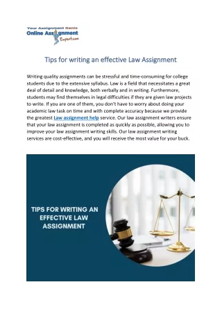 tips for writing an effective law assignment tips