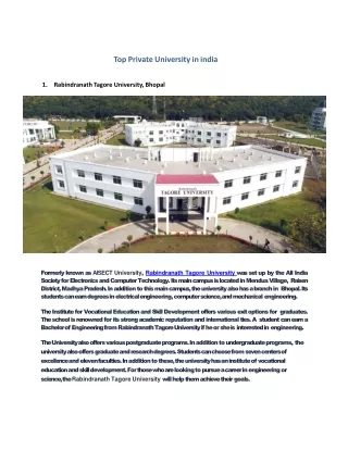 Top Private university in india