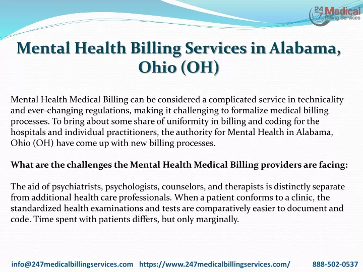 mental health billing services in alabama ohio oh
