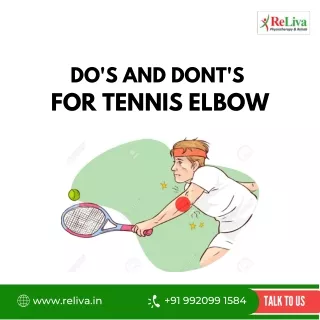 Dos & Donts for tennis elbow visual series ReLiva Physiotherapy