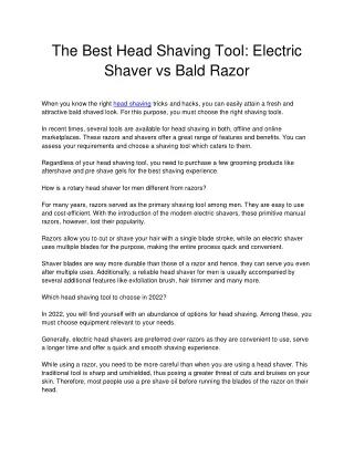 The Best Head Shaving Tool Electric Shaver vs Bald Razor
