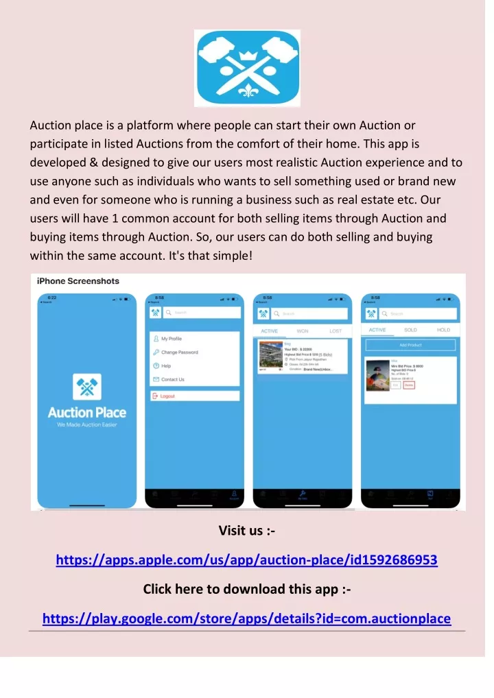 auction place is a platform where people
