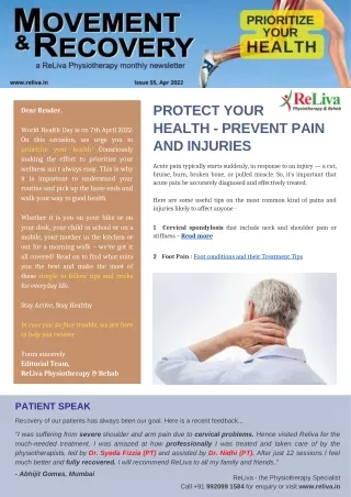 Newsletter Issue 55 | ReLiva Physiotherapy