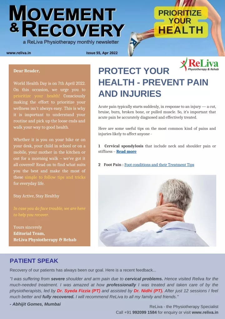 protect your health prevent pain and injuries
