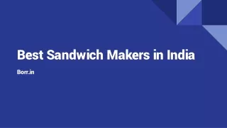 Best Sandwich Makers in India