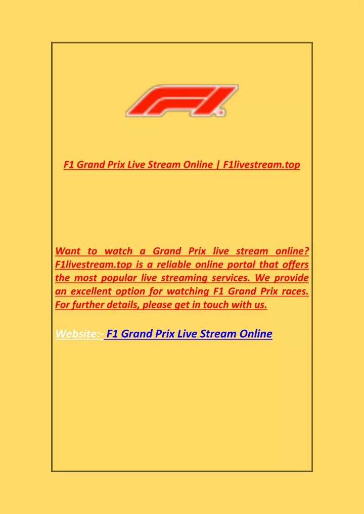 f1 grand prix live stream online f1livestream top