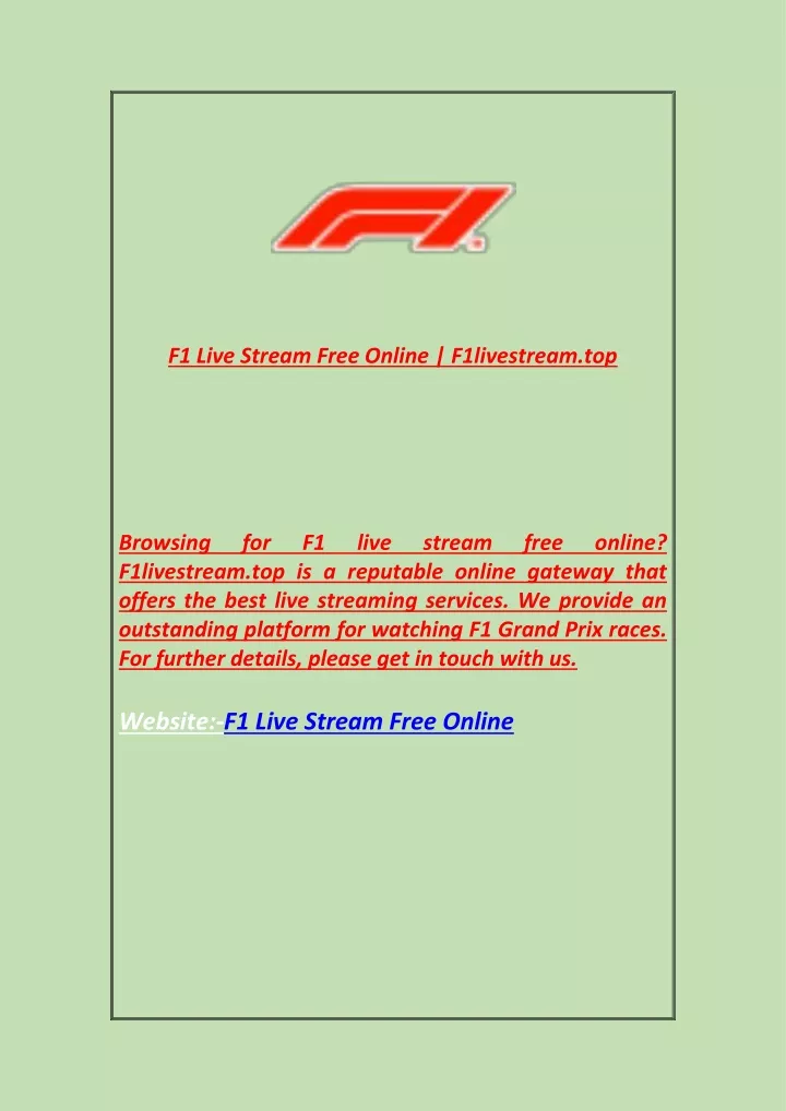 f1 live stream free online f1livestream top