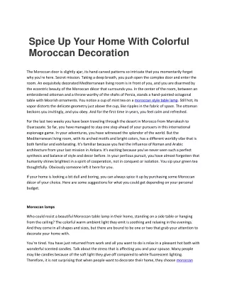 spice up your home with colorful moroccan