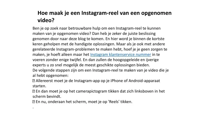 hoe maak je een instagram reel van een opgenomen