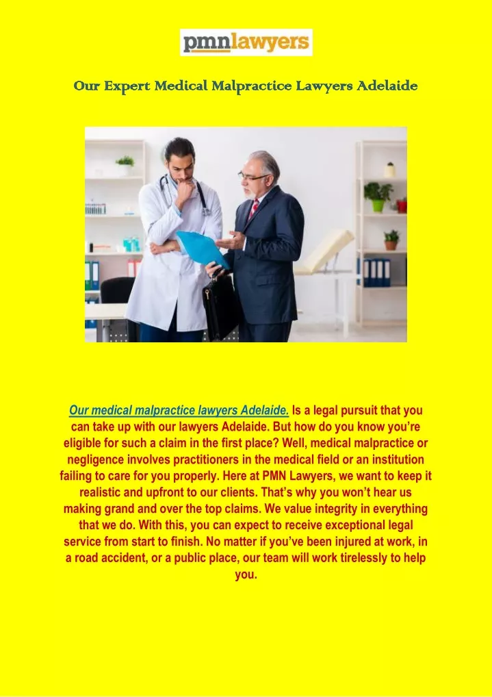 our expert medical malpractice lawyers adelaide