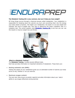 the metabolic testing uk is very common