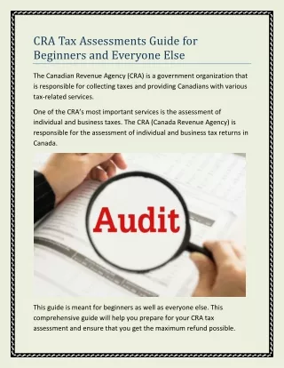 CRA Tax Assessments Guide For Beginners