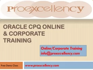 Online Training For Oracle CPQ By Proexcellency