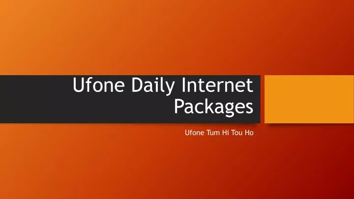 ufone daily internet packages