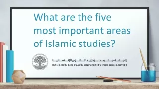 What are the five most important areas of Islamic studies_