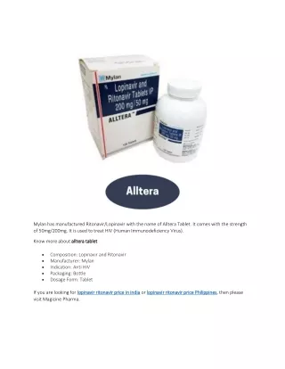mylan has manufactured ritonavir lopinavir with