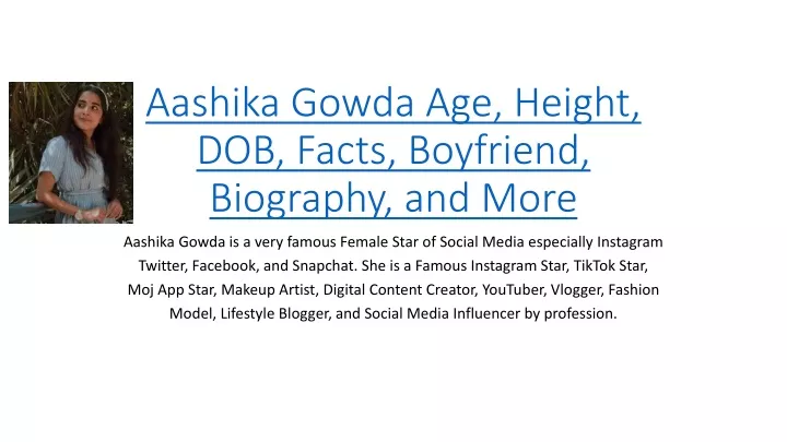 aashika gowda age height dob facts boyfriend