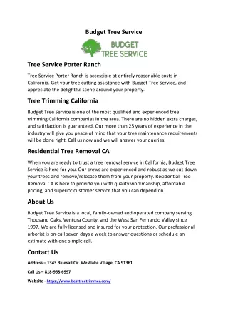 Get Residential Tree Removal CA at affordable prices | Call Us Now- 818-968-6997