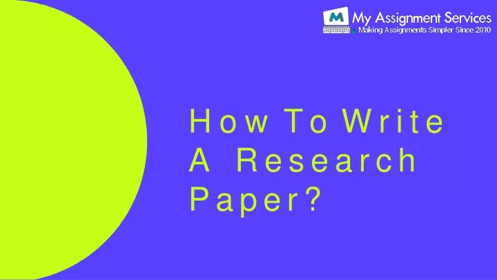 how to write a research paper