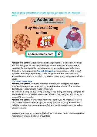 Adderall 20mg Online USA Overnight Delivery Get upto 30% off _ Adderall Meds