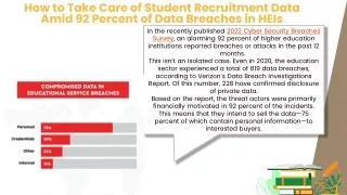 How to Take Care of Student Recruitment Data Amid
