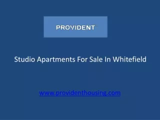 Studio Apartments For Sale In Whitefield - Upstudios