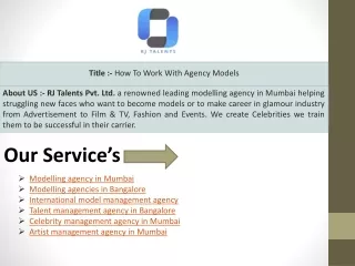title how to work with agency models