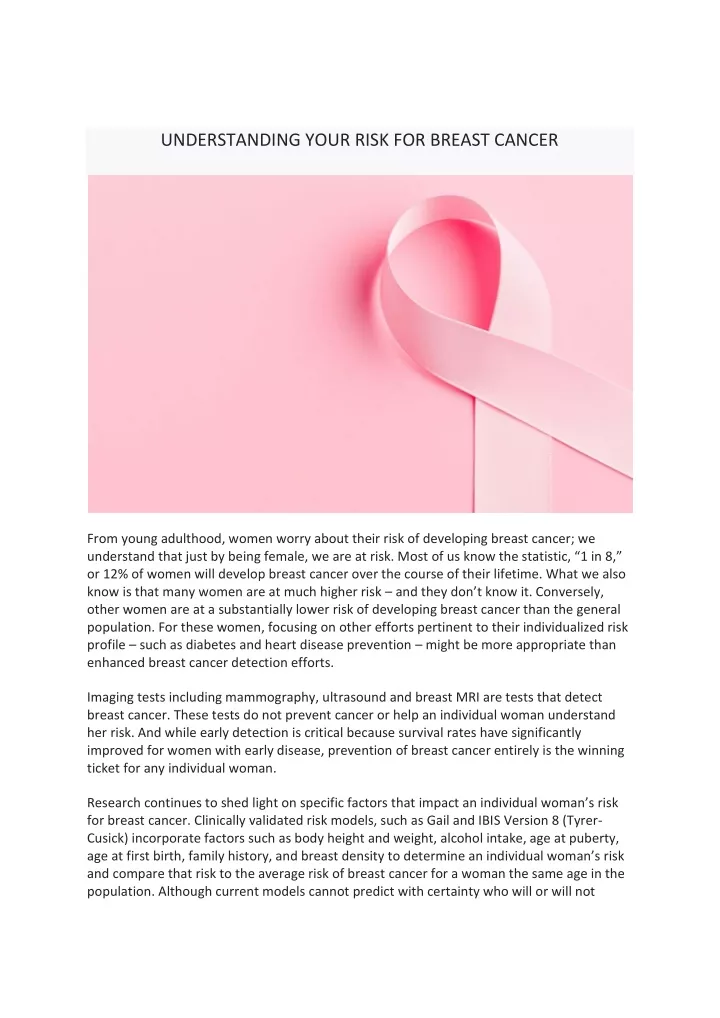 understanding your risk for breast cancer