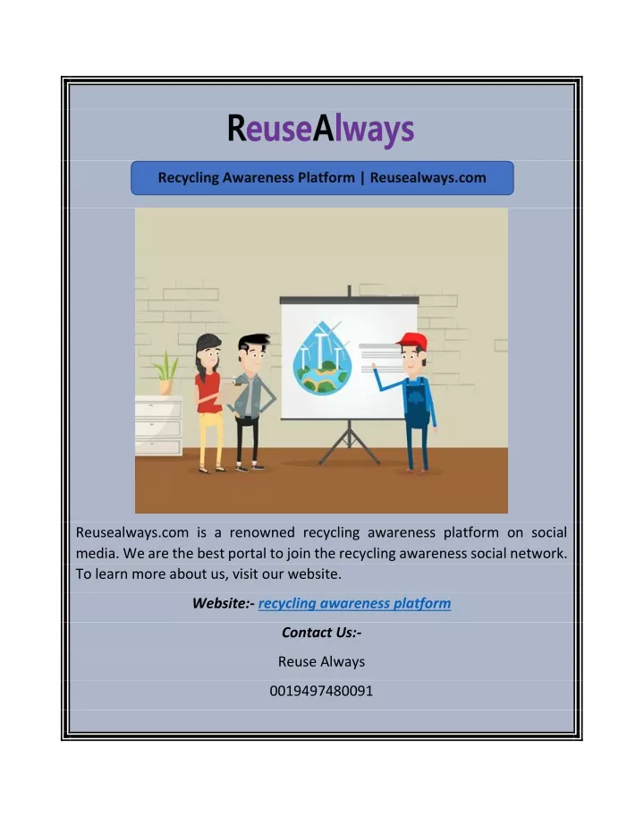 recycling awareness platform reusealways com