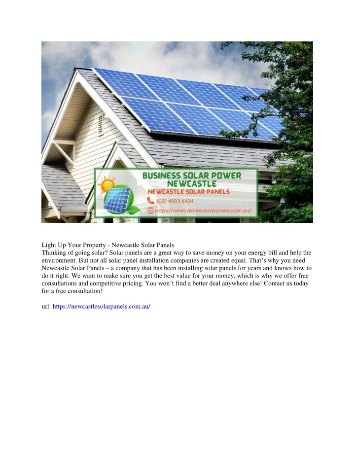 light up your property newcastle solar panels