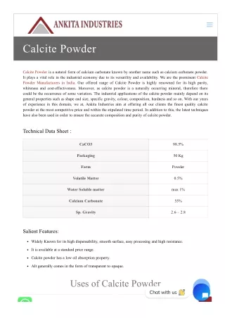 Exporter of Calcite in India