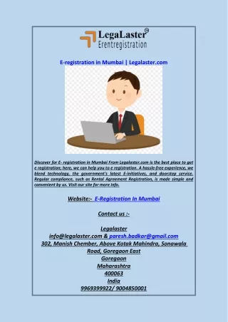 E-registration in Mumbai Legalaster.com