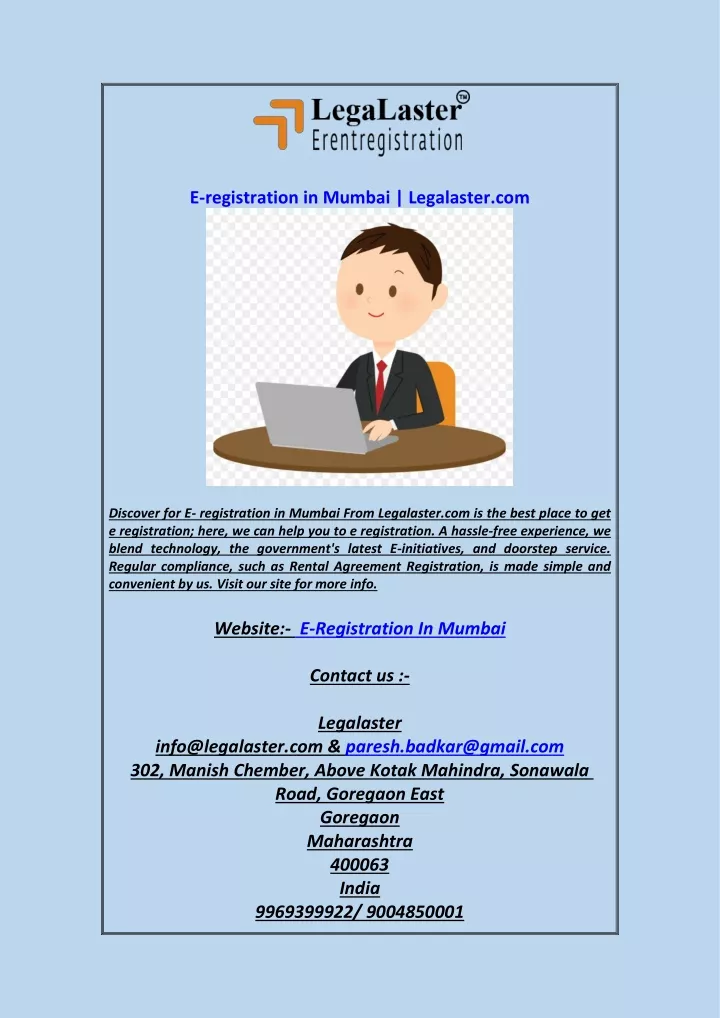 e registration in mumbai legalaster com