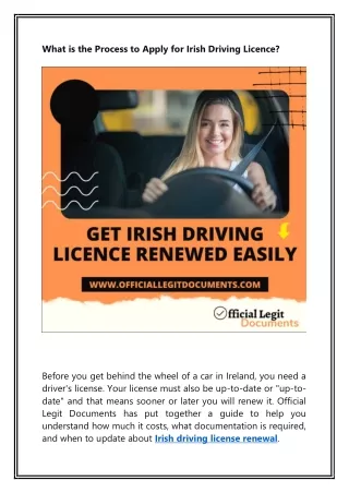 What is the Process to apply for irish driving licence