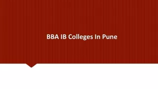 bba ib colleges in pune