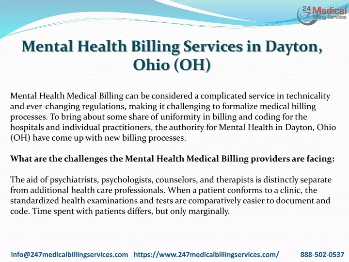 mental health billing services in dayton ohio oh