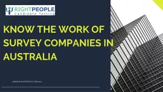 Know The Work of Survey Companies in Australia