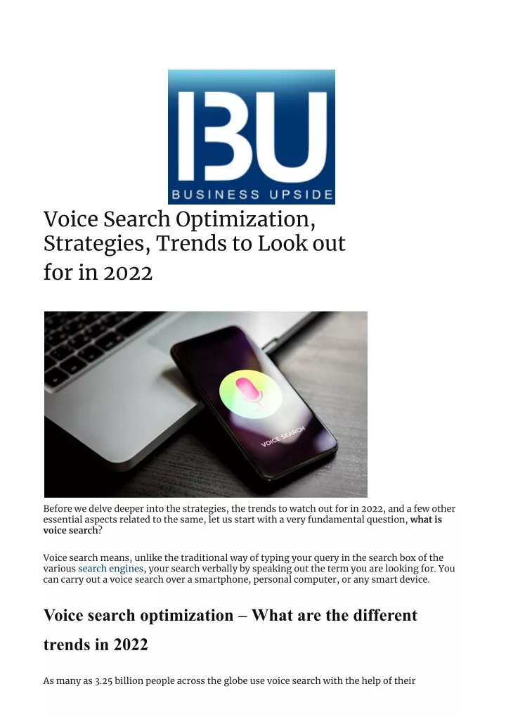 voice search optimization strategies trends