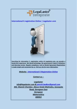 International E-registration Online Legalaster.com