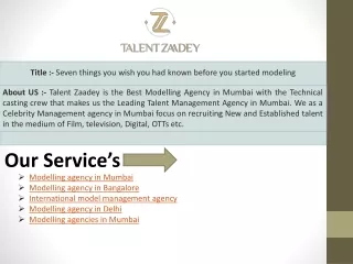 Modelling agency in Bangalore